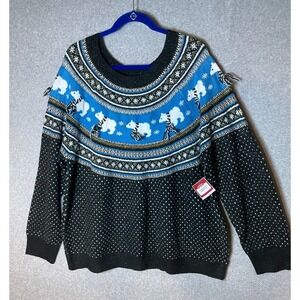 Holiday Time‎ Sweater Womens 2X Polar Bear Christmas North Pole Soft Stretchy